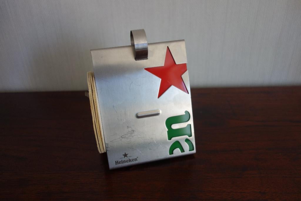 Heineken menu houder metaal, Verzamelen, Biermerken, Heineken, Ophalen of Verzenden