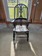 Vintage zwarte Windsor stoel met armleuningen, Ophalen of Verzenden