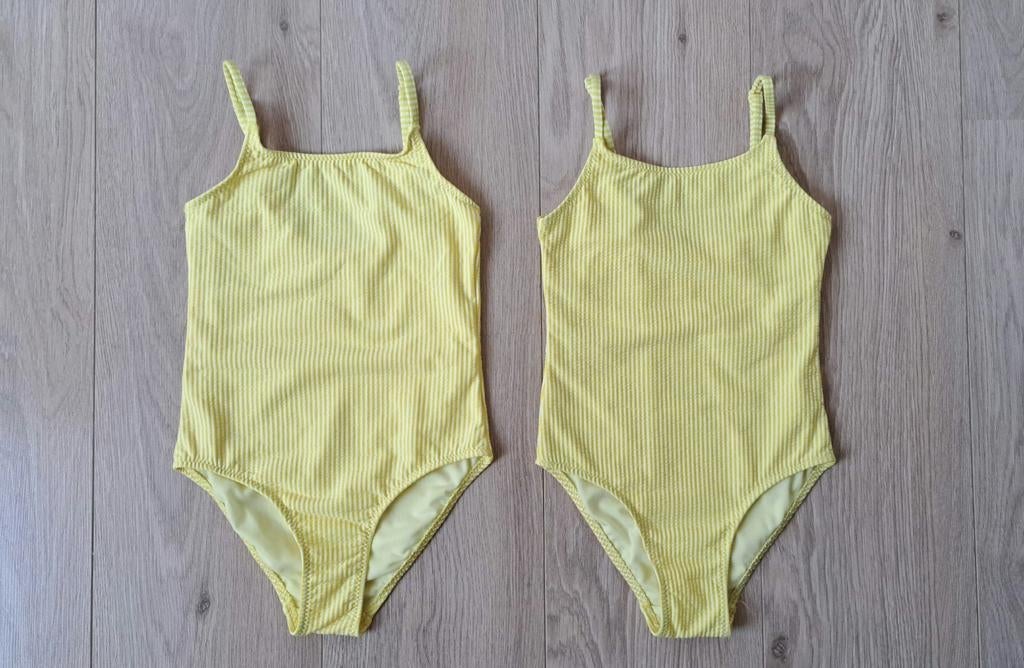 2 nieuwe gele Hema zwempakjes maat 122/128, Kinderen en Baby's, Kinderkleding | Maat 122, Ophalen of Verzenden, Nieuw, Meisje