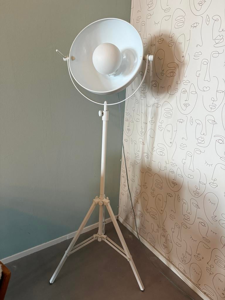 Staande tripod (studio) lamp - wit, Ophalen, Zo goed als nieuw, Metaal, 150 tot 200 cm