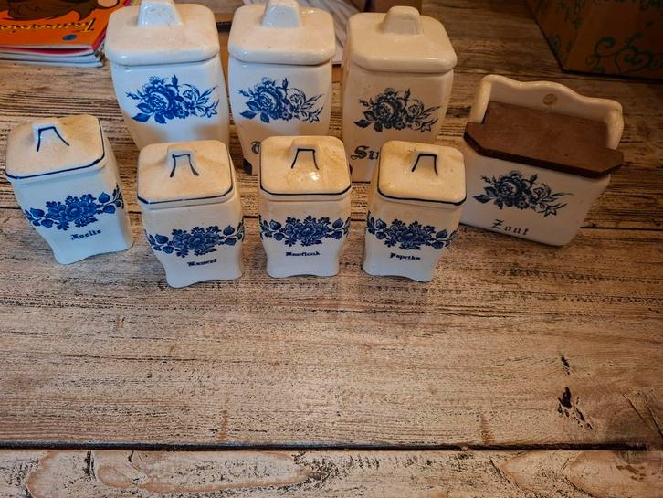 Antieke Delftsblauwe Porseleinen Potten, Antiek en Kunst, Antiek | Porselein, Ophalen of Verzenden