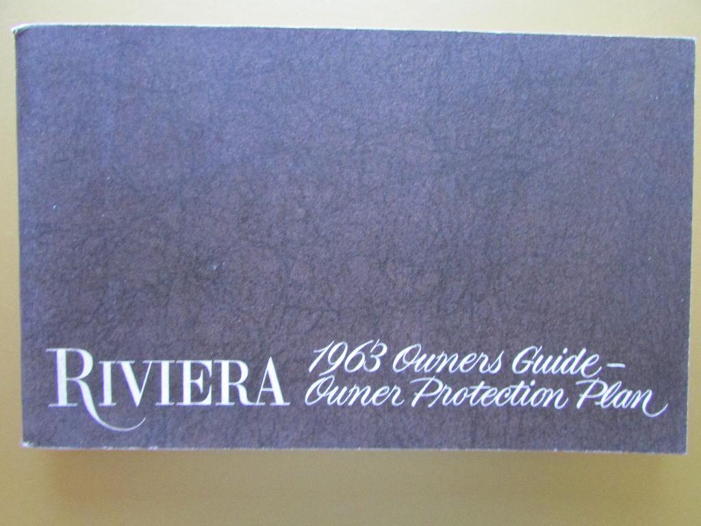 1963 BUICK Riviera owner's guide, Engels, Ophalen of Verzenden