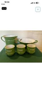 Groen emaille keukenbenodigdheden., Ophalen of Verzenden, Gebruikt, Overige materialen, Pot, Bus of Blik