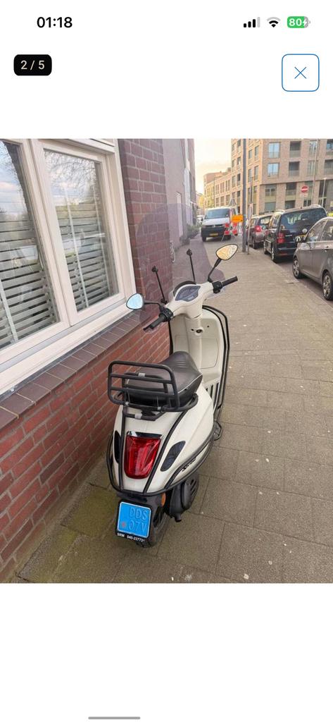 Vespa sprint 2016 mat wit, Fietsen en Brommers, Scooters | Vespa, Ophalen, Gebruikt, Maximaal 45 km/u, Vespa S