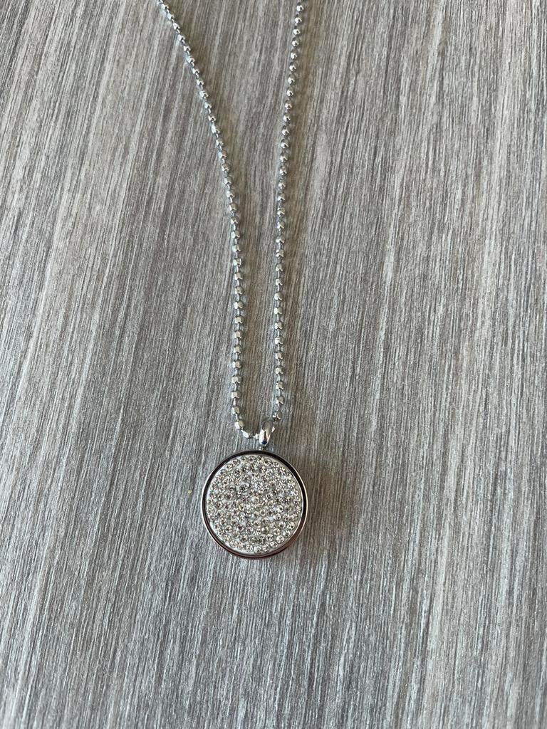 Lange zilveren ketting/ 90cm, Ophalen, Zo goed als nieuw, Zilver, Overige materialen