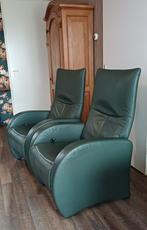 Set comfortabele lederen relax fauteuils izgs!, Huis en Inrichting, Fauteuils, Ophalen, Minder dan 75 cm, Leer, Zo goed als nieuw