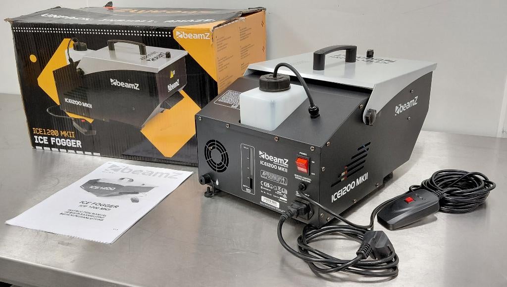 BeamZ Ice LOW fogger 1200W laaghangende IJS-rookmachine, Ophalen of Verzenden, Zo goed als nieuw, Rookmachine
