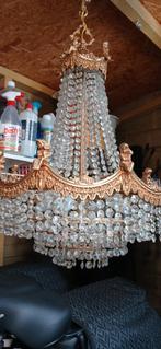 Oude Kristallen Putty Kroonluchter - Diameter 50cm, Huis en Inrichting, Lampen | Kroonluchters, Ophalen, Gebruikt, Glas, Klassiek, Barok