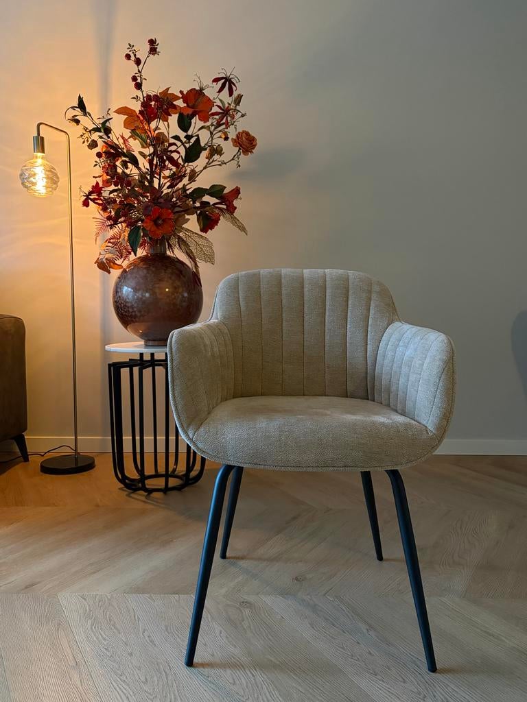 Set van 4 beige eetkamerstoelen, Overige kleuren, Ophalen of Verzenden, Zo goed als nieuw, Vier