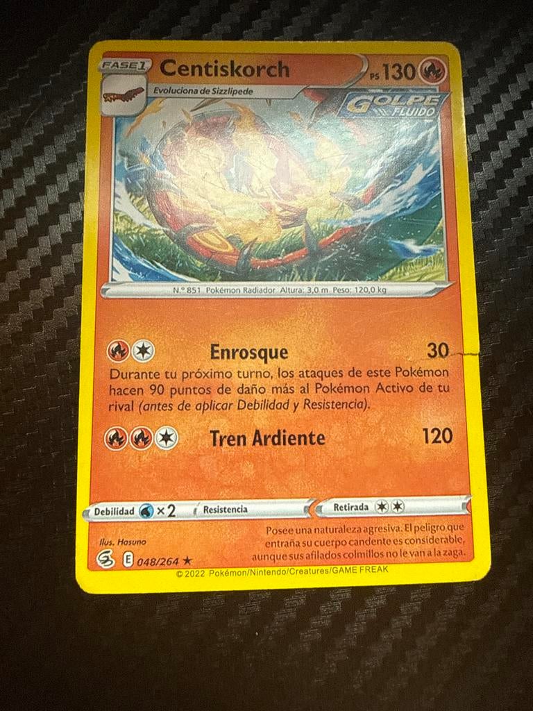 Pokémon Kaart Centiskorch 048/264 Spaanse editie, Ophalen of Verzenden, Zo goed als nieuw, Losse kaart