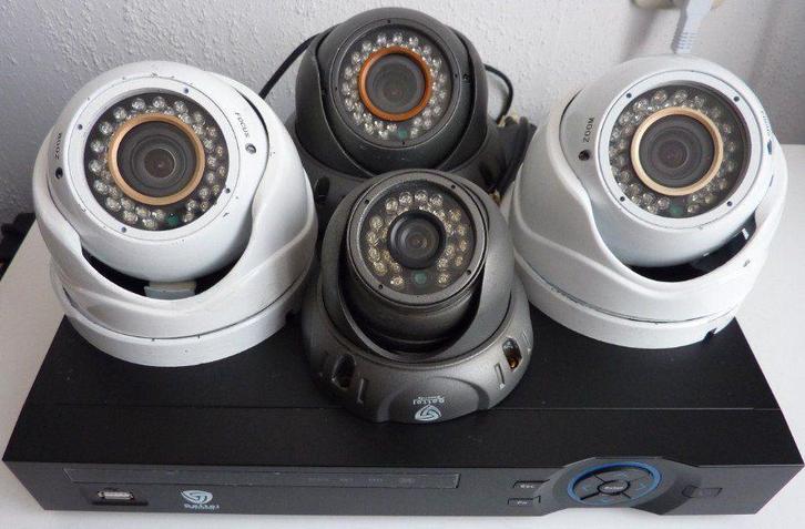 Videobewaking Compleet:, Audio, Tv en Foto, Videobewaking, Gebruikt, Buitencamera, Ophalen of Verzenden