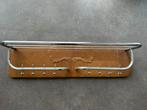 Vintage Retro Kapstok Hout en Chroom met Hoedenplank, Wandkapstok, Gebruikt, Ophalen of Verzenden, Minder dan 100 cm