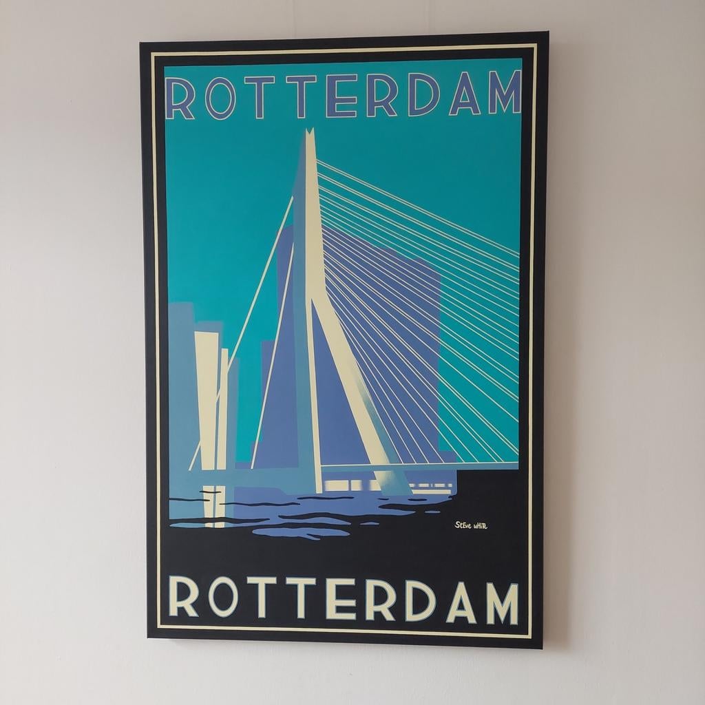 Erasmusbrug Rotterdam door Steve White., Antiek en Kunst, Ophalen