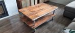 Steigerhouten tafel op wielen - 105x70x52 cm, Huis en Inrichting, Tafels | Salontafels, Grenenhout, Gebruikt, 100 tot 150 cm, 50 tot 75 cm