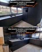 Luxe mat zwarte U-vorm/hoekkeuken inclBauknecht GEDEMONTEERD