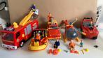 Brandweerman Sam set boot, Jupiter, helikopter, blusauto etc, Ophalen of Verzenden, Gebruikt