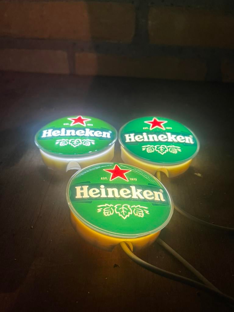 Taplens zuilverlichting van heineken, Ophalen of Verzenden, Reclamebord, Plaat of Schild, Heineken