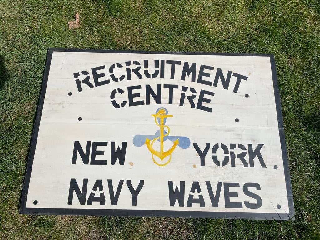 Reproductie bord WAVES recruitment centre, Verzamelen, Militaria | Tweede Wereldoorlog, Ophalen, Nederland