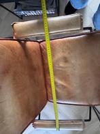 Leren eetkamerbank en twee stoelen, Gebruikt, Twee, Bruin, Leer