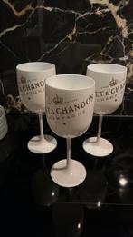 3 plastic Moët champagne glazen wit goud, Glas of Glazen, Ophalen of Verzenden, Overige stijlen, Glas