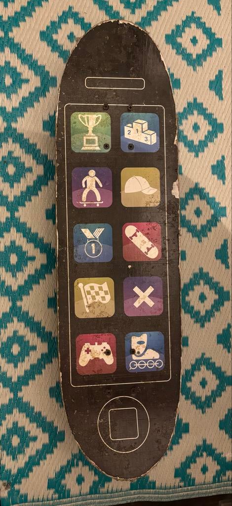 Skateboard met app-icoon design, Ophalen of Verzenden, Gebruikt, Skateboard