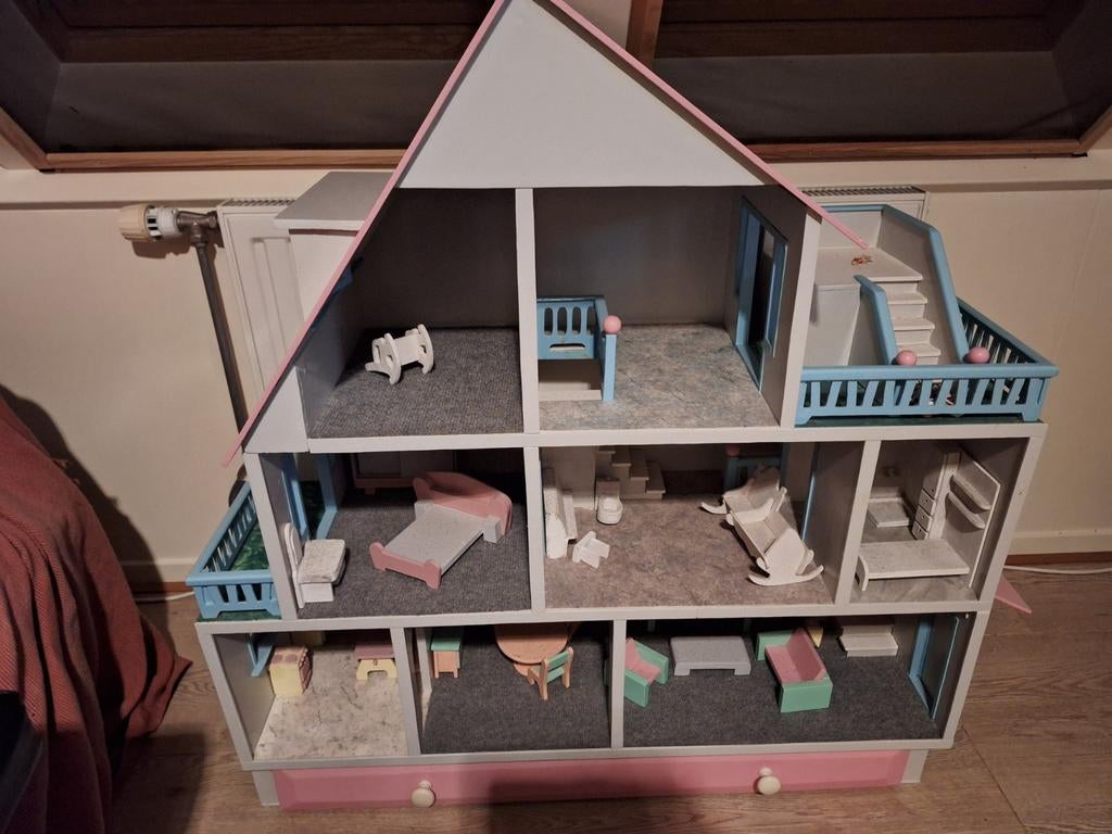 poppenhuis met meubels, Ophalen of Verzenden