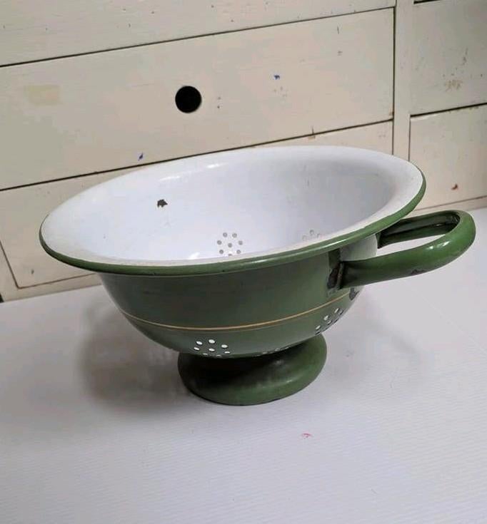 Emaille vergiet retro antiek, Ophalen of Verzenden