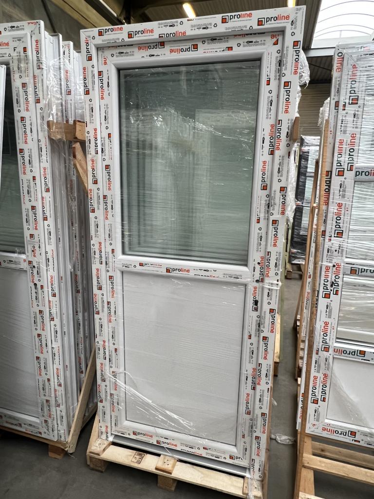 Kunststof buitendeur 90 x 204 wit RAL 9016, Niet ingevuld, 80 tot 100 cm, Niet ingevuld, Nieuw