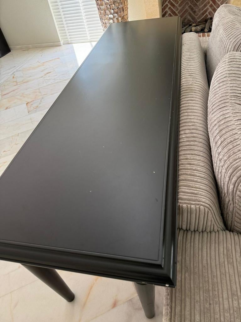 Donkerbruine sidetable, Ophalen, Gebruikt, 100 tot 150 cm, 25 tot 50 cm