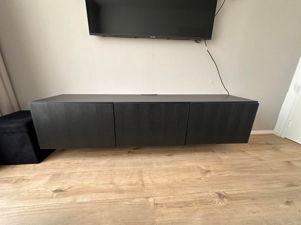 Ikea Besta tv meubel zwart, Huis en Inrichting, Kasten | Televisiemeubels, Ophalen, Overige materialen, Gebruikt, 150 tot 200 cm