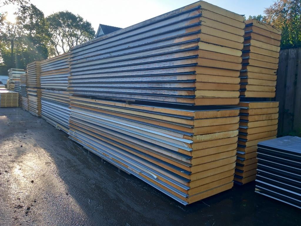 b/c-keus isolatieplaten sandwichpanelen partij 600m2 10 cm, Ophalen, Dakisolatie, Nieuw, Hardschuim (Pir)