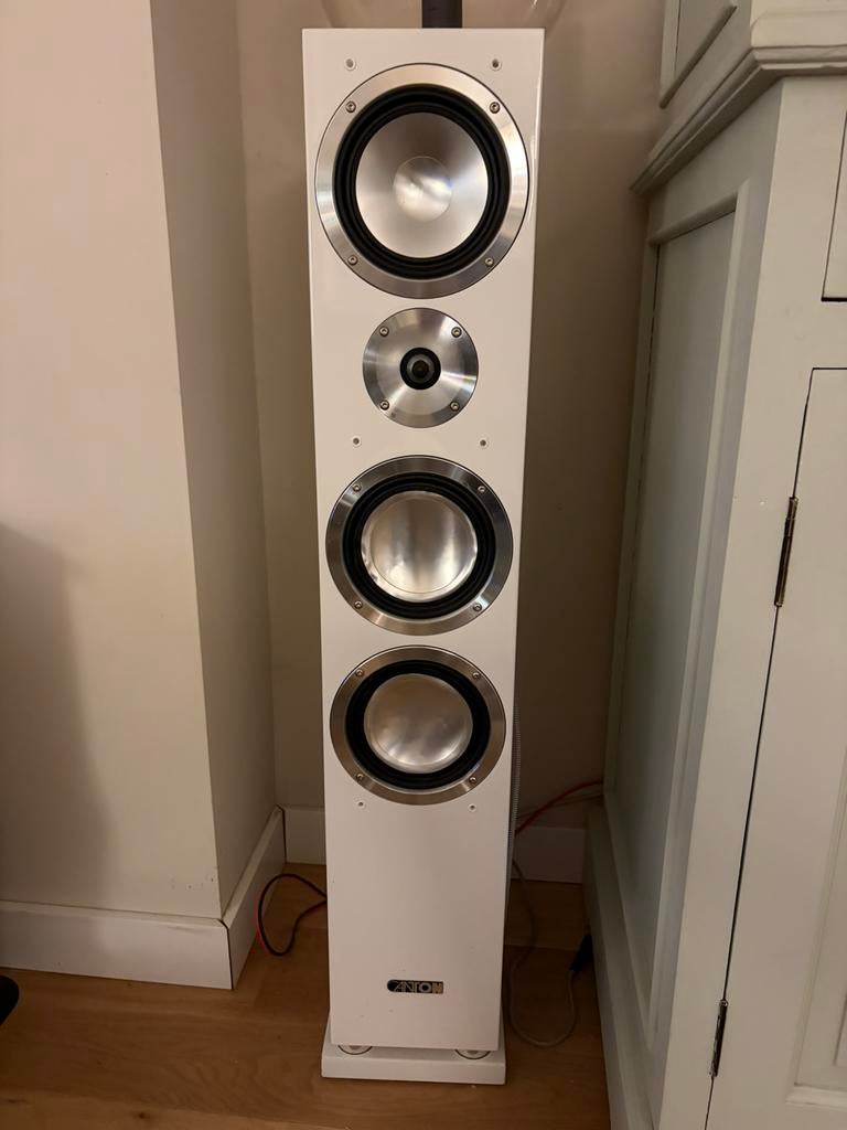 Canton Chrono 509.2 luidsprekers wit, Audio, Tv en Foto, Luidsprekers, Gebruikt, 120 watt of meer, Front, Rear of Stereo speakers