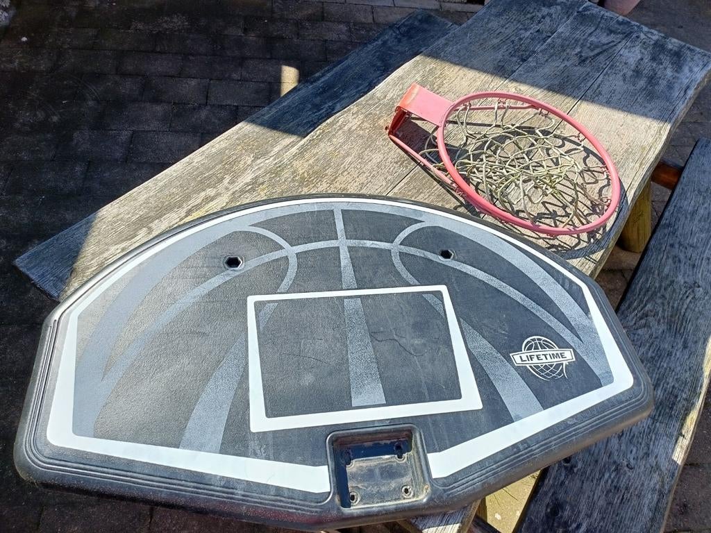 Basketbalbord en ring - Lifetime, Sport en Fitness, Basketbal, Ophalen, Gebruikt, Ring, Bord of Paal