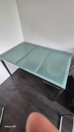 Modern Glazen Bureau met Metalen Frame, Huis en Inrichting, Bureaus, Ophalen of Verzenden, Gebruikt