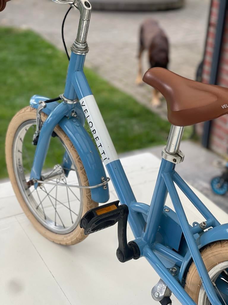 GERESERVEERD Veloretti Maxi Kinderf. - Blauw met zijwieltjes, Ophalen, Gebruikt, 16 tot 20 inch, Zijwieltjes