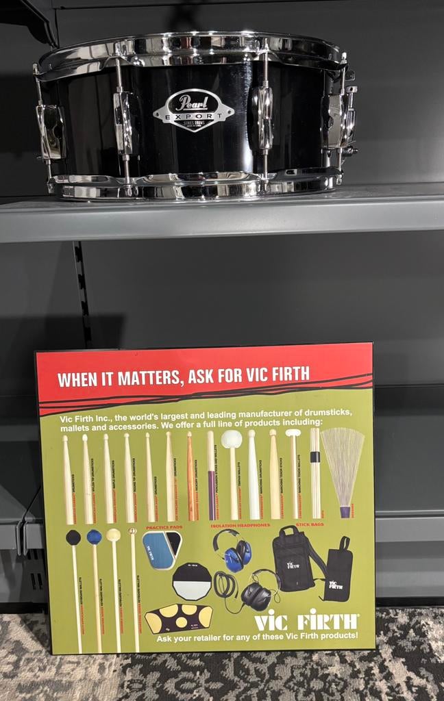VIC FIRTH RECLAMEBORD, Ophalen of Verzenden, Zo goed als nieuw