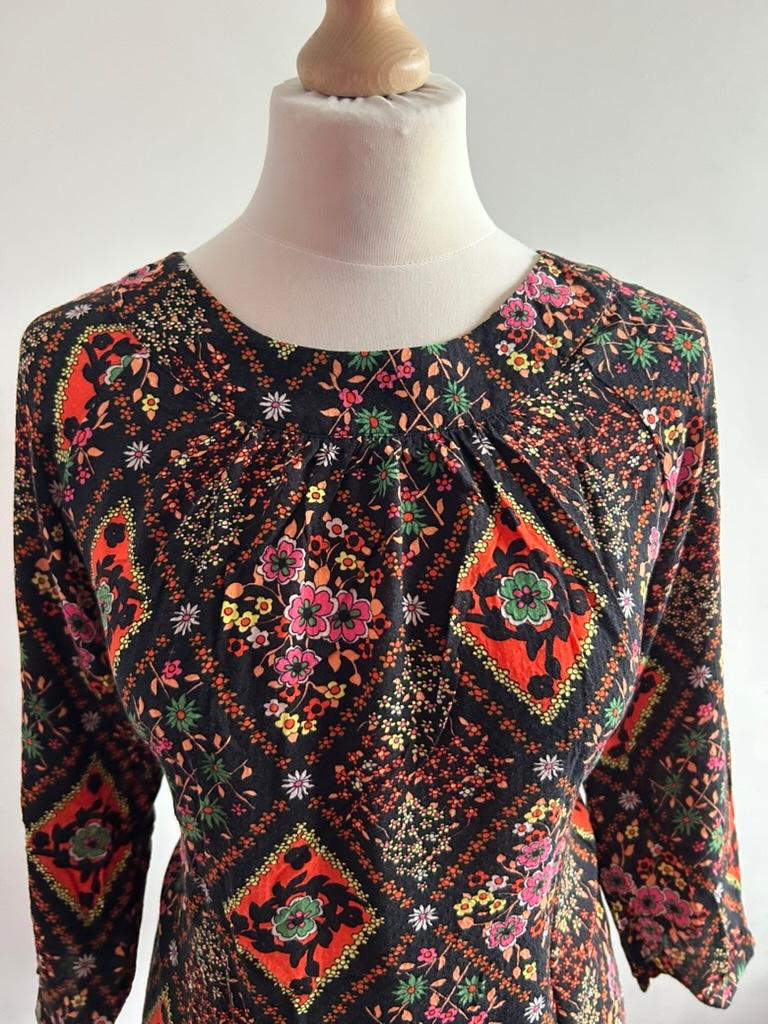 King Louie maat 40 gave retro blouse top 3220, Kleding | Dames, Maat 38/40 (M), Zwart, Ophalen of Verzenden, Zo goed als nieuw