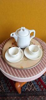 Vintage ronde beuken kruk met nieuwe stoffering van roze rib, Overige kleuren, Vintage, Vintage, Ophalen of Verzenden