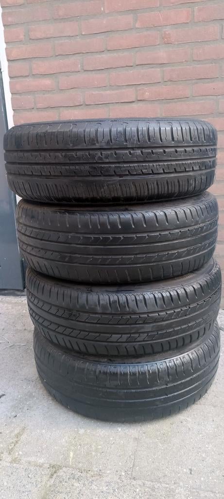 4 Zomerbanden met velgen 185/65/R15 Peugeot 207, Ophalen, Gebruikt, 15 inch, Banden en Velgen