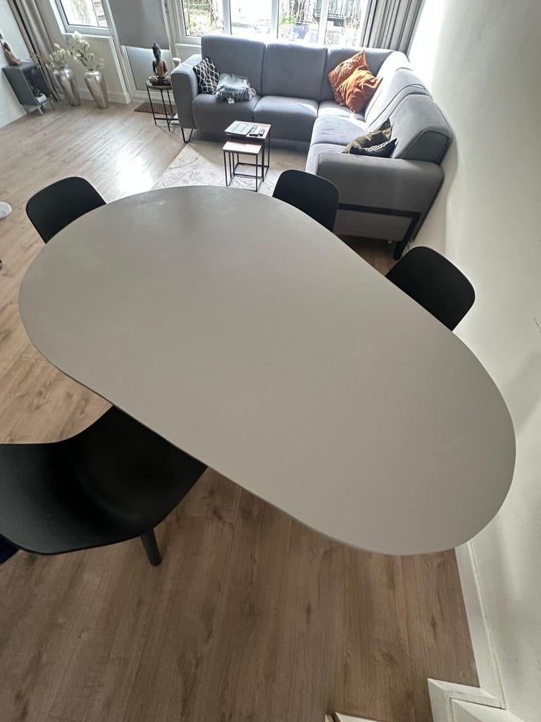 Ovale eettafel, Ophalen, Gebruikt, 100 tot 150 cm, Grenenhout