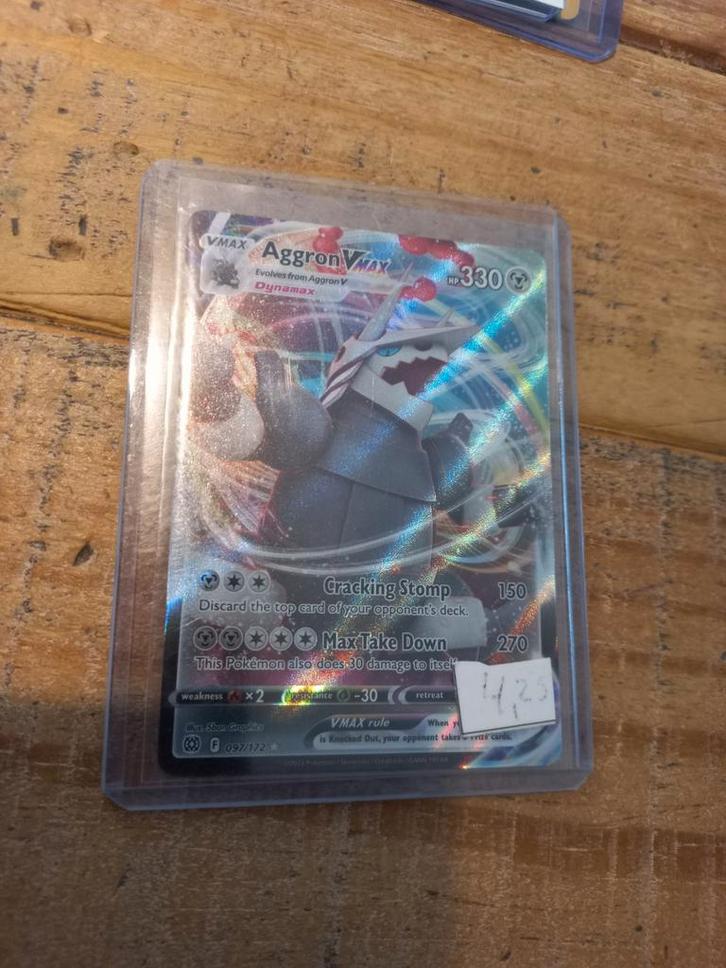 Aggron vmax, Hobby en Vrije tijd, Verzamelkaartspellen | Pokémon, Zo goed als nieuw, Losse kaart, Foil, Ophalen of Verzenden
