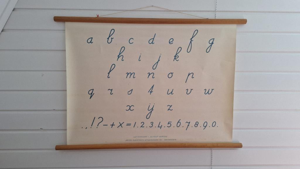 Schoolplaat letterkaart, Antiek en Kunst, Antiek | Schoolplaten, Ophalen of Verzenden, Overige thema's