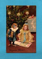 Pracht kerstkaart/reliéf M731 - kinderen /boek/kerstboom, Ophalen of Verzenden, Voor 1920, Gelopen, Kinderen