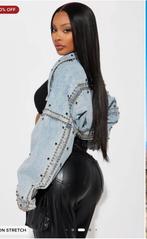 Hollywood studded jeans jacket, Kleding | Dames, Jassen | Zomer, Ophalen of Verzenden, Gedragen, Maat 36 (S), Blauw