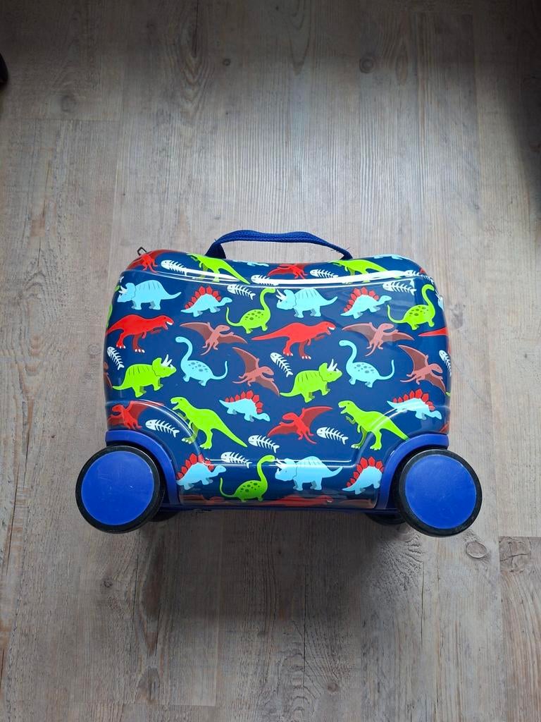 Leuke dino koffer, Sieraden, Tassen en Uiterlijk, Koffers, Hard kunststof, Minder dan 50 cm, Zo goed als nieuw, 35 tot 45 cm