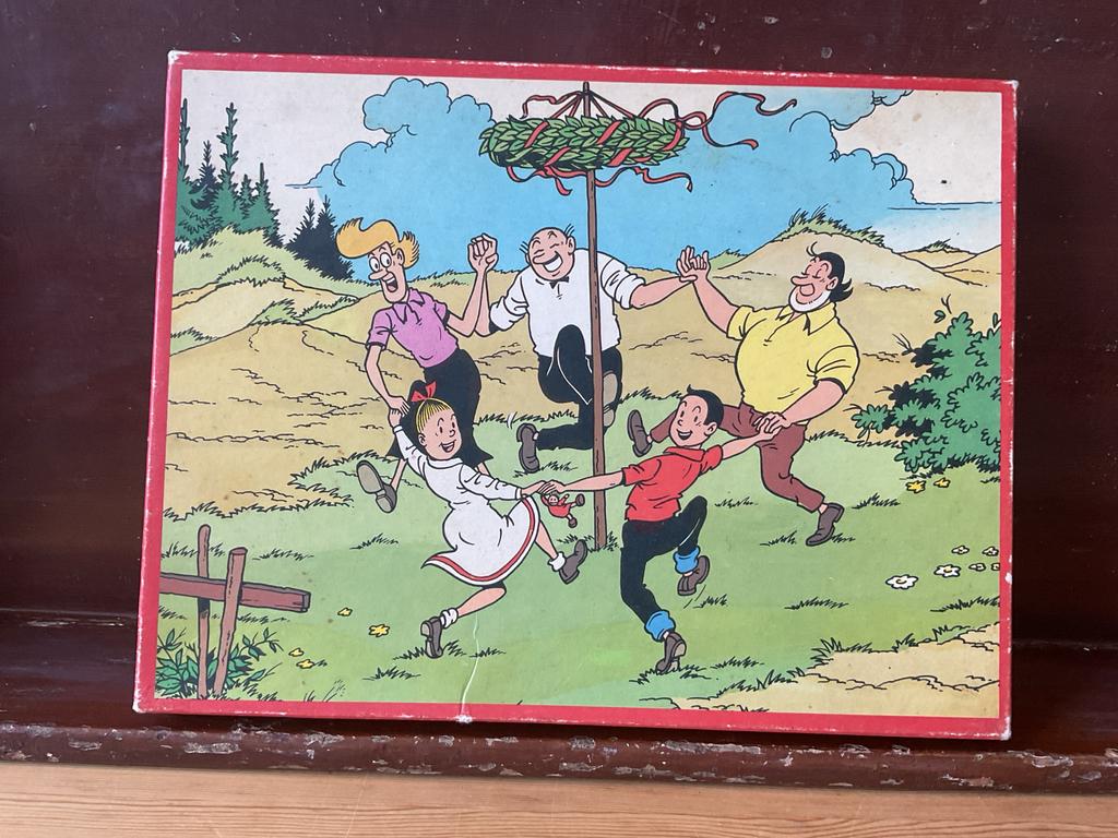 Vintage legpuzzel nr. 4 , Suske en Wiske 63 stukjes, Ophalen of Verzenden, Minder dan 500 stukjes, Gebruikt, Legpuzzel
