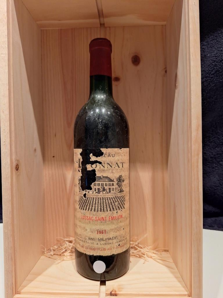 Château Lionnat Lussac Saint-Émilion 1967, Verzamelen, Wijnen, Gebruikt, Rode wijn, Frankrijk, Vol, Ophalen of Verzenden