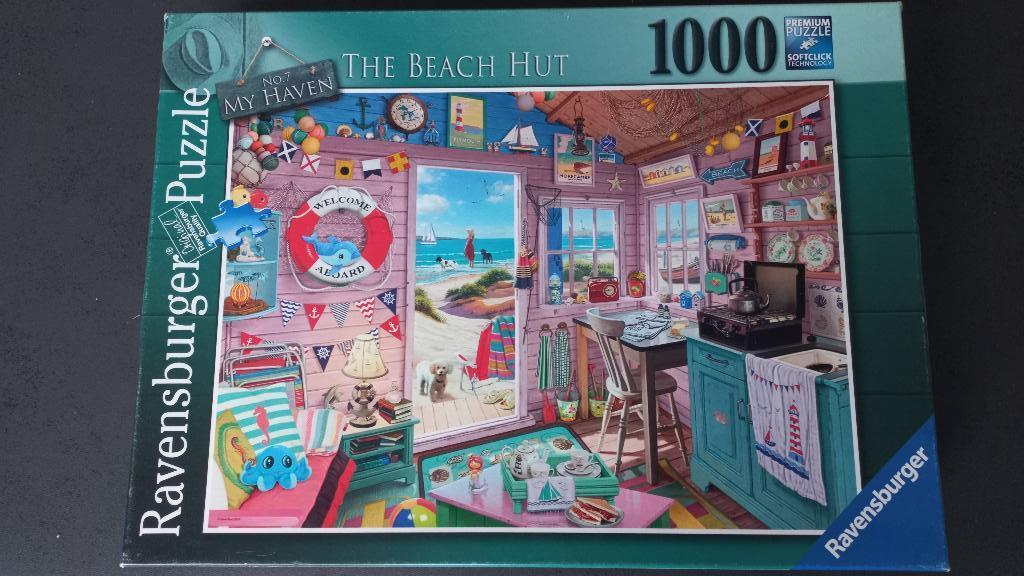 Puzzel 1000 stukjes Ravensburger The beach hut, Ophalen of Verzenden, 500 t/m 1500 stukjes, Zo goed als nieuw, Legpuzzel