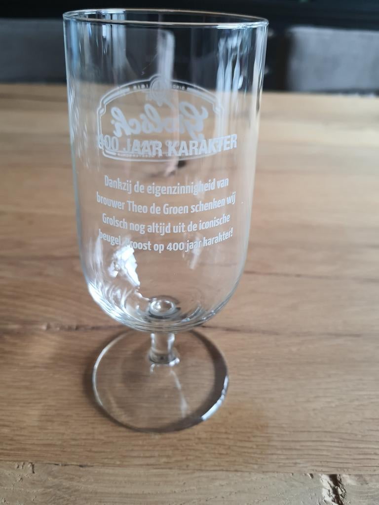 Bierglas 400 jaar grolsh, Ophalen, Zo goed als nieuw, Bierglas