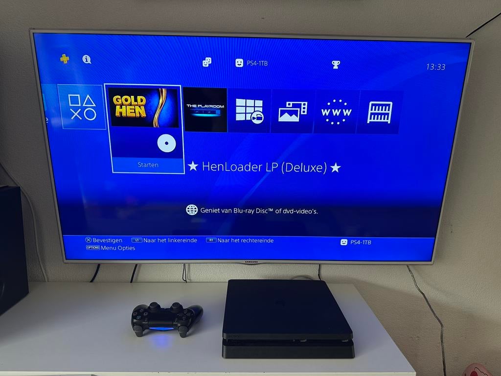 Playstation 4 1TB Goldhen FW 12.02, Spelcomputers en Games, Spelcomputers | Sony PlayStation 4, Zo goed als nieuw, Slim, 1 TB